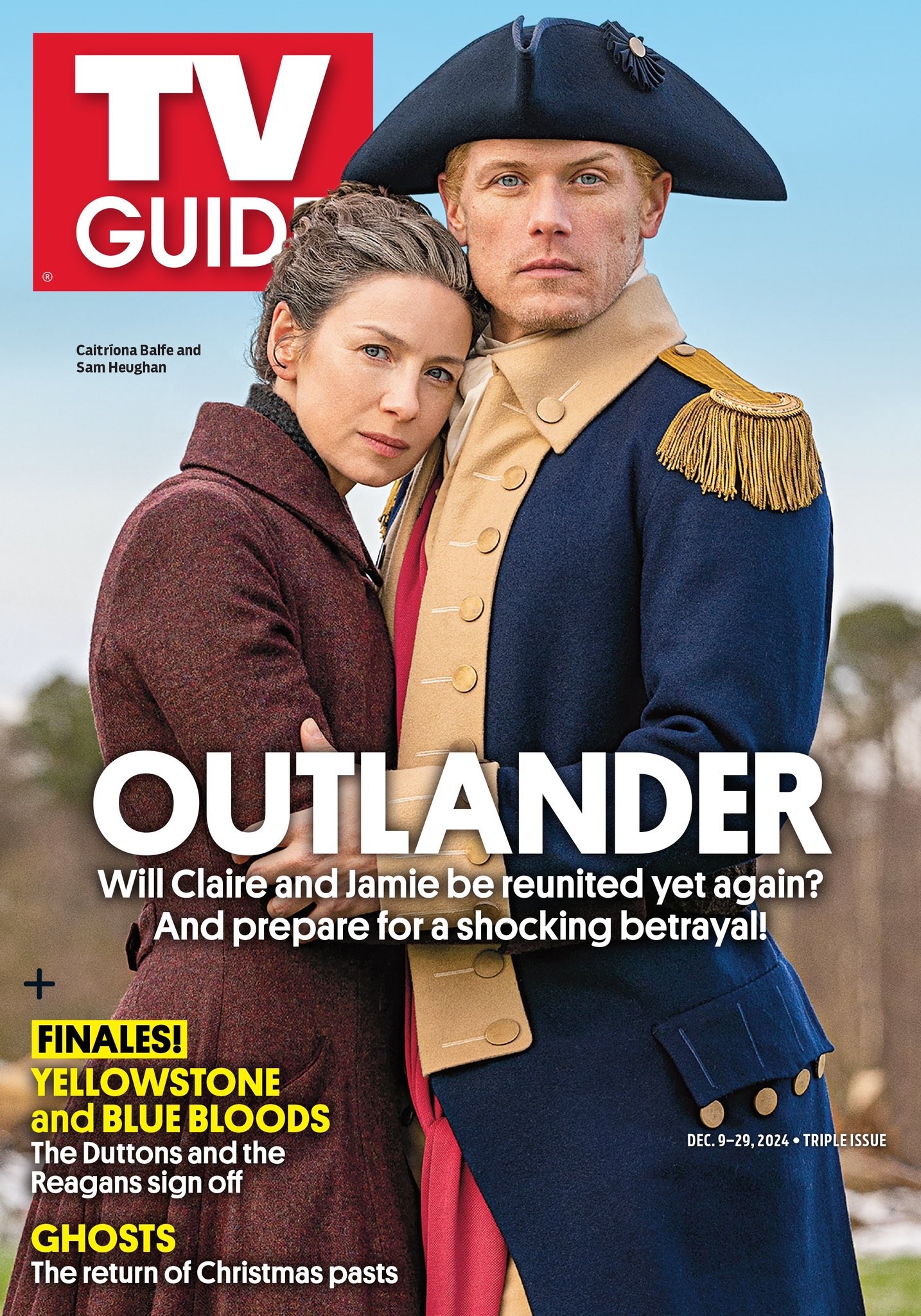 OUTLANDER; WILL CLAIRE AND HAMIE BE REUNITED YET AGAIN? AND PREPARE FOR A SHOCKING BETRAYAL! FINALES! YELLOWSONTE AND BLUE BLOODS: THE DUTTONS AND THE REAGANS SIGN OFF; GHOSTS: THE RETURN OF CHRISTMAS PASTS